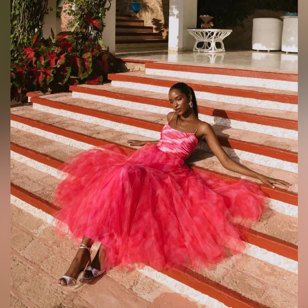 Hutch Toni Ruched Satin & Tulle Gown - Picture 3 of 6